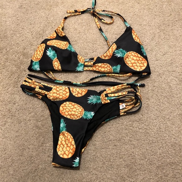 black pineapple swimsuit